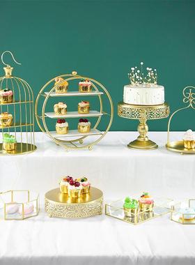 示欧式甜品台摆糕件展架婚礼装CXP饰蛋托盘下午茶点心架冷餐歇茶