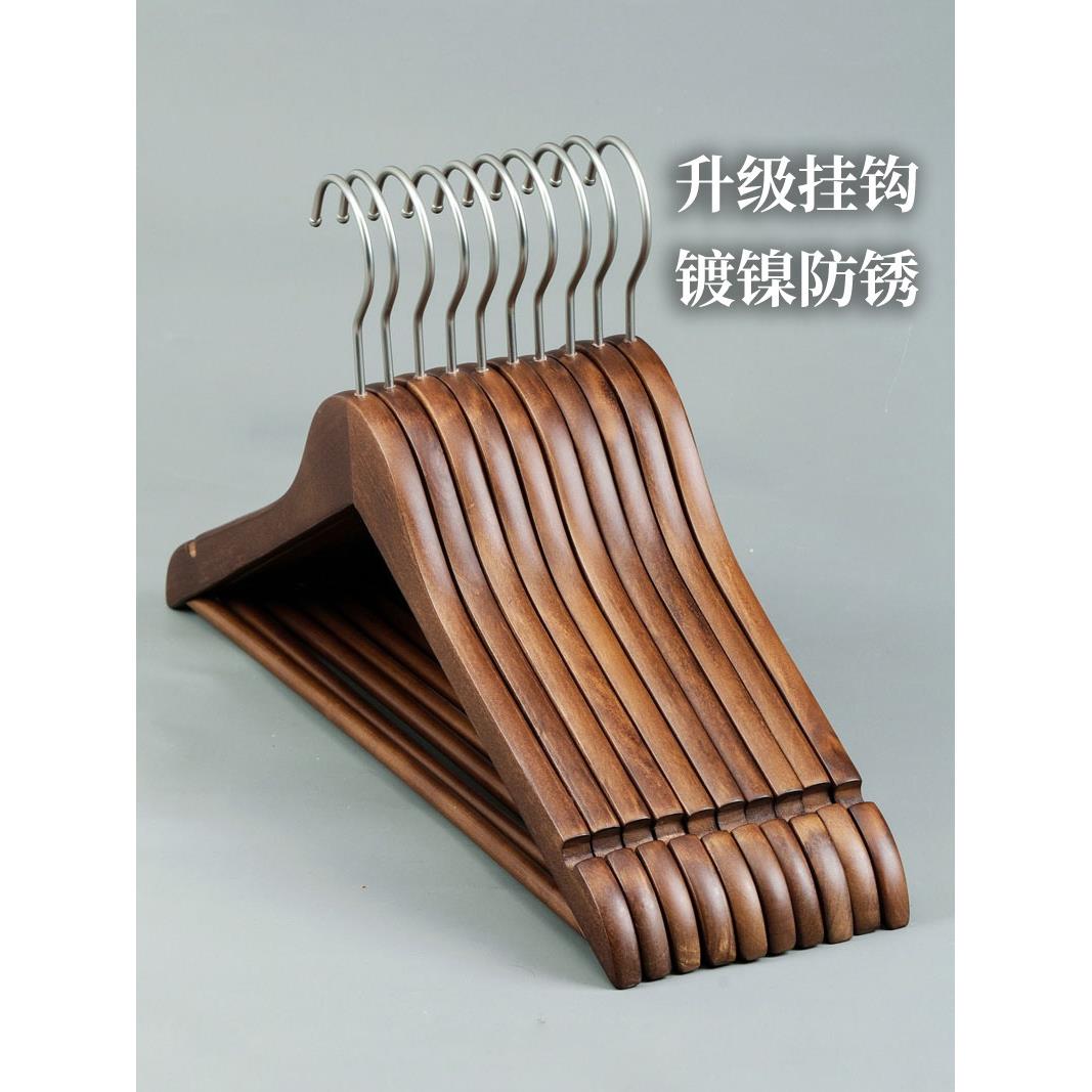 木实质架家木用挂衣木衣挂无痕衣防滑头木制101E服装店衣架子衣柜
