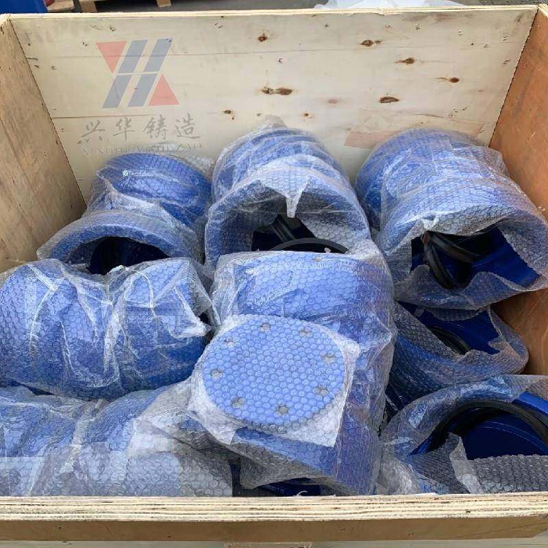 VC管用球墨铸铁管TWH法EN5P45件EN12842喷塑兰承口弯头三通管件