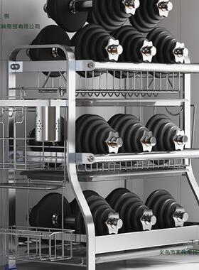 宝爵厨房家台面25990碗碟盘不锈沥水收纳架用水槽钢多碗筷勺子层