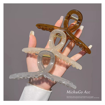 11cm果冻色气质交叉夹大号抓夹