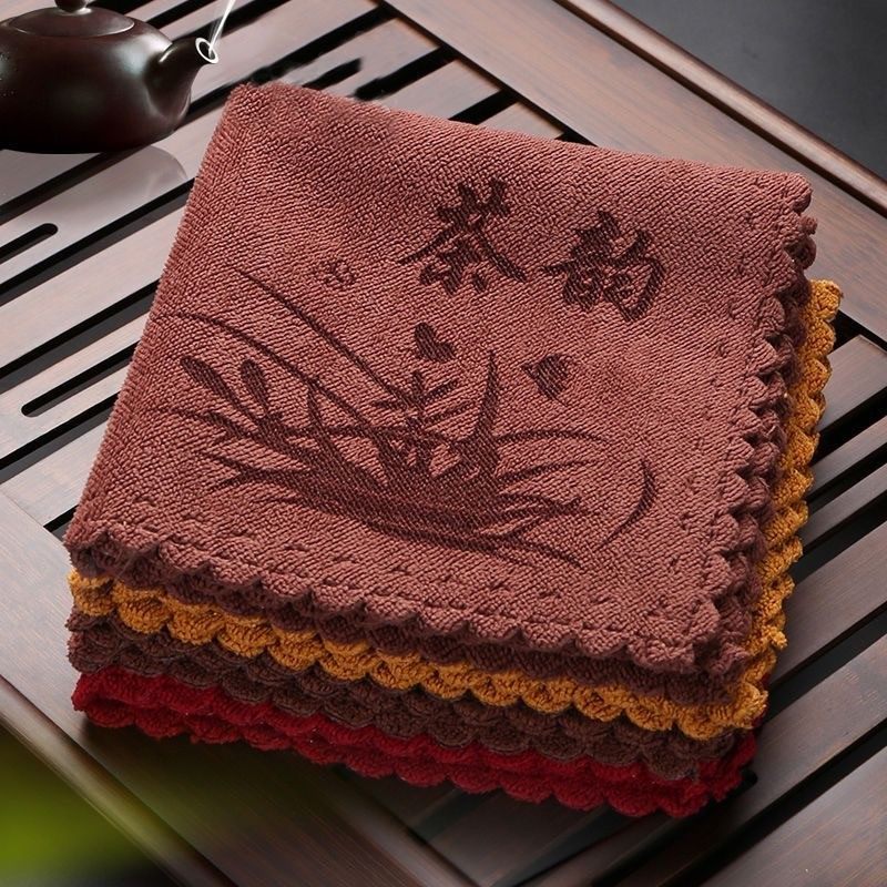 【加厚茶巾】高级棉麻布茶盘养壶巾抹布吸水茶桌专用擦桌布茶几布