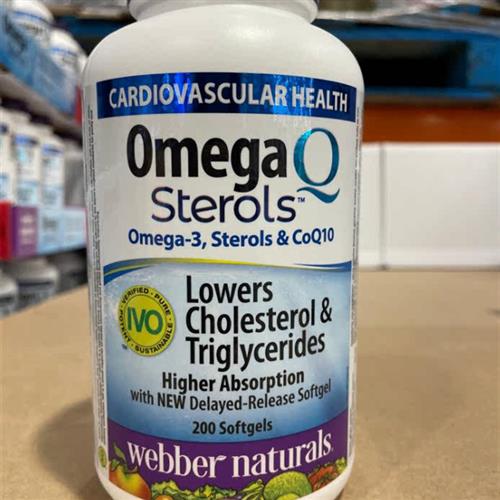 2瓶减10加拿大直邮WEBBER NATURALS伟博辅酶Q10和鱼油软胶囊200粒