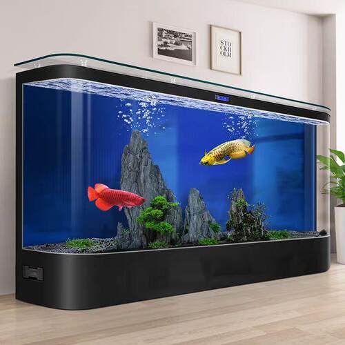 25年网红大弯鱼缸客厅中大型家用靠墙智能一体免换水静音水族箱