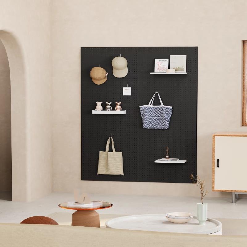 不锈钢洞洞板置物架入户玄关工具墙上配件挂钩桌面门后造型墙定制