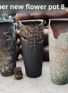 特大号高管陶罐多肉花盆粗陶多肉植物Pothos玫瑰陶瓷大师老堆花盆