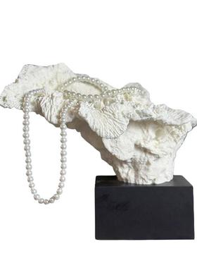 现代意式彷真珊瑚摆件法式中古茶室书房桌面家居装饰品几何摆件