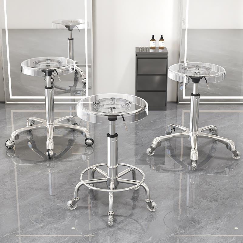 美容凳理发店椅子旋转可调圆凳美发沙龙大工作凳滑轮理发美容专用