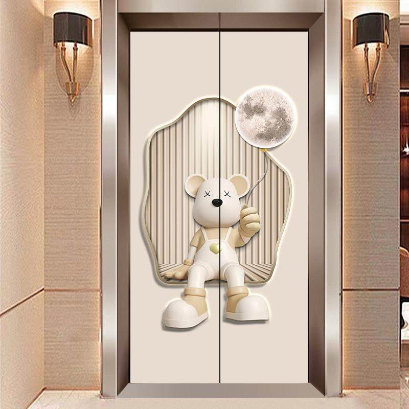 入户电梯门贴纸一梯一户定制卡通可爱熊猫贴膜网红消防门装饰贴画,家居饰品,软装墙贴,淘宝优惠券,粉丝福利购,淘宝优惠卷