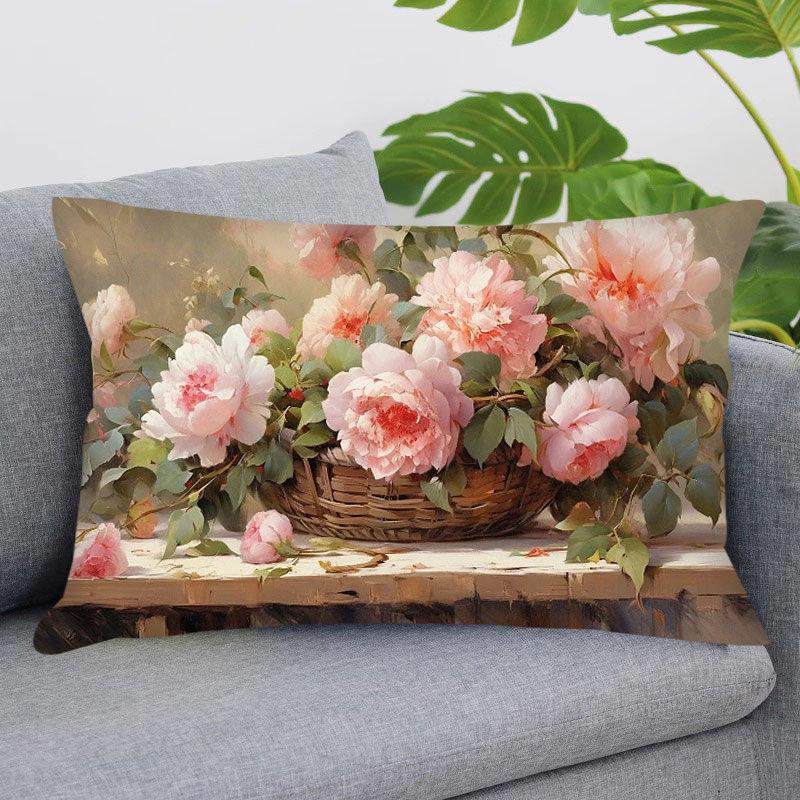 现代玫瑰花靠枕套十字绣新款手工自己绣鲜花抱枕客厅长方形ins风,居家布艺,十字绣套件,淘宝优惠券,粉丝福利购,淘宝优惠卷