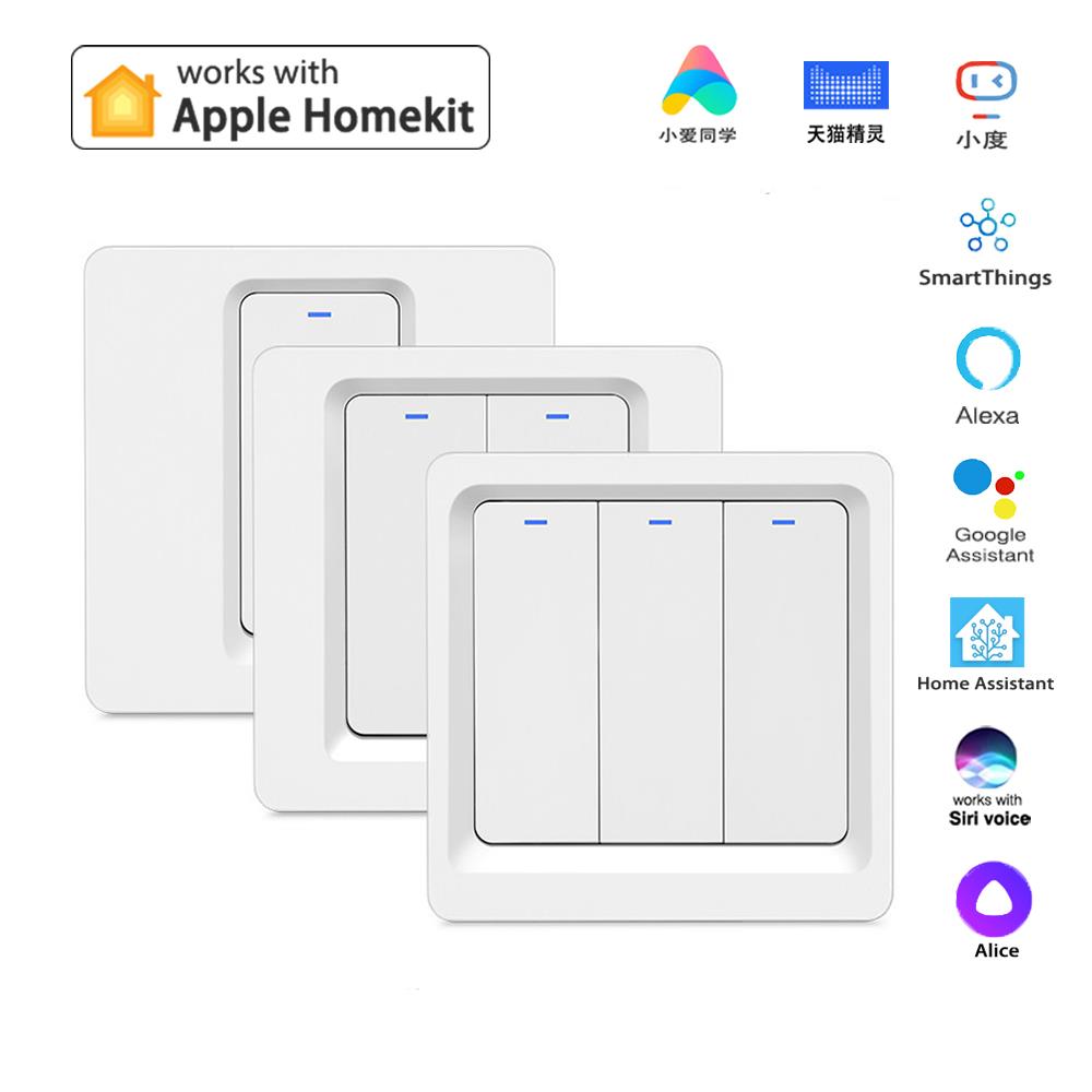 homekit开 关面板单火零火86按键开 关siri语音WiFi远程MFI认证