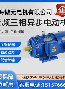 三相异步变频调速马达YVP全新铜国标YVF132S2-4极5.5KW马达380v