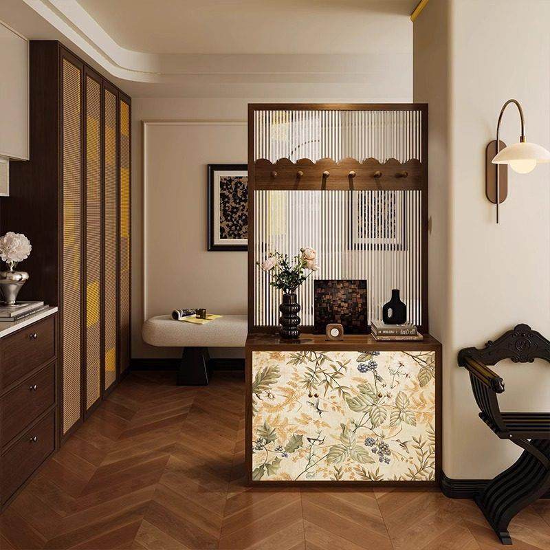法式中古原木入户门鞋柜屏风一体设计隔断家用客厅卧室玄关柜遮挡,住宅家具,座屏,淘宝优惠券,粉丝福利购,淘宝优惠卷