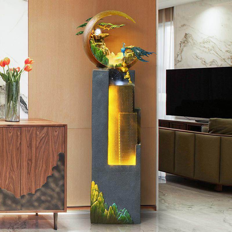 新中式落地流水假山喷泉循环水景客厅电视柜旁别墅造景摆件装饰品,家居饰品,流水摆件,淘宝优惠券,粉丝福利购,淘宝优惠卷