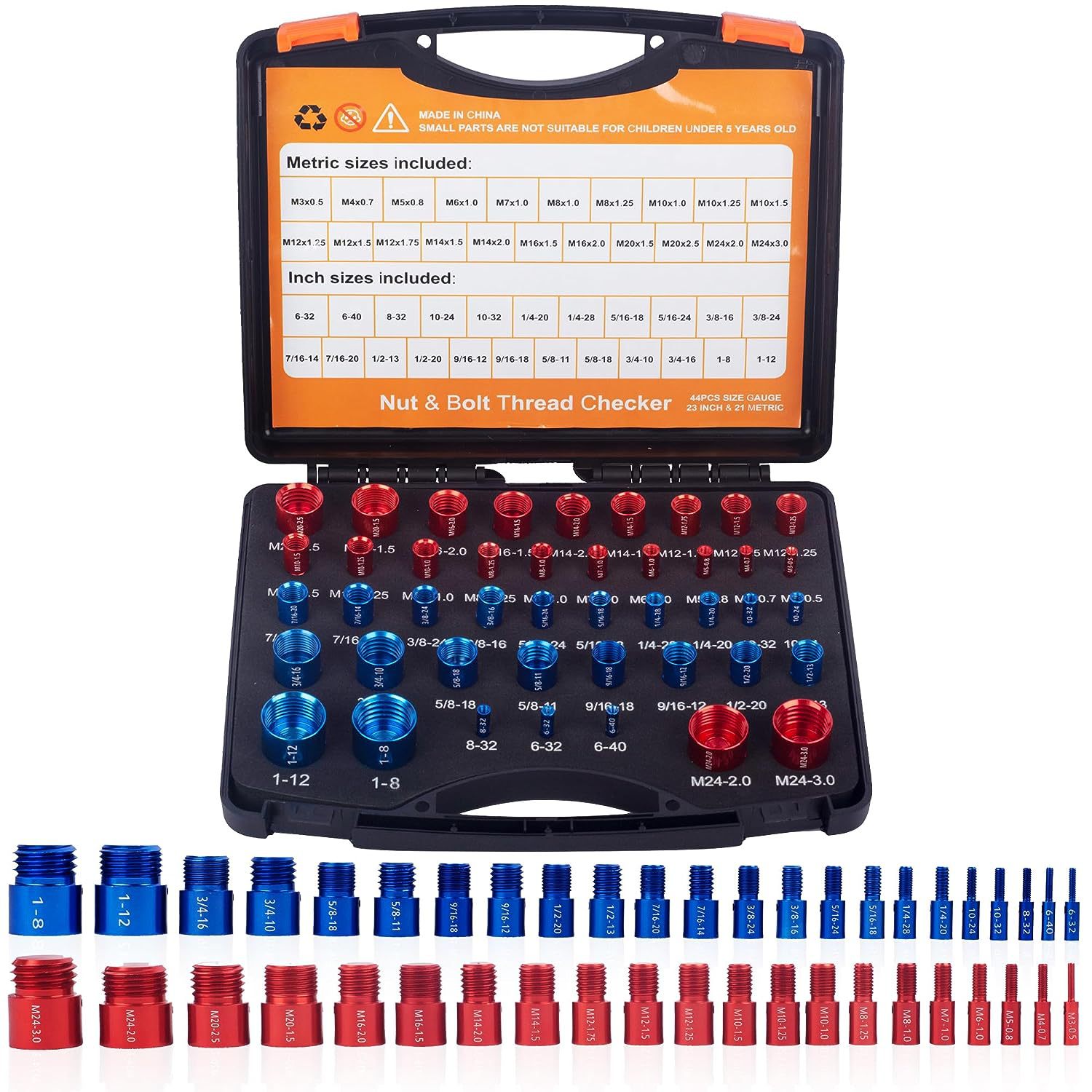 螺母和螺栓螺纹检查器  公子规 公英制44件套 nut checker
