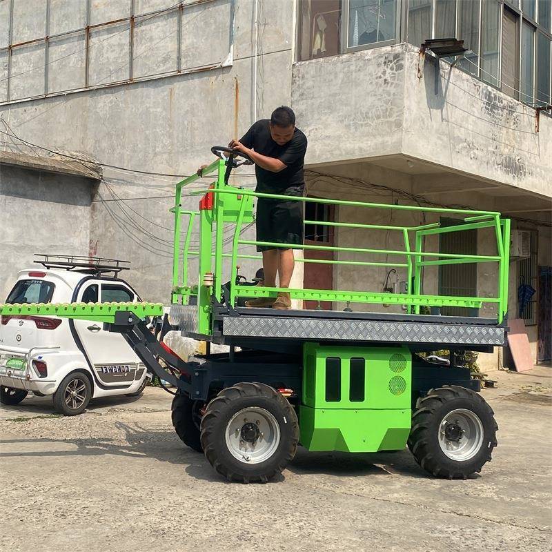 轮式大马力升降搬果筐采收平台非标设计果园轮式采摘升降车