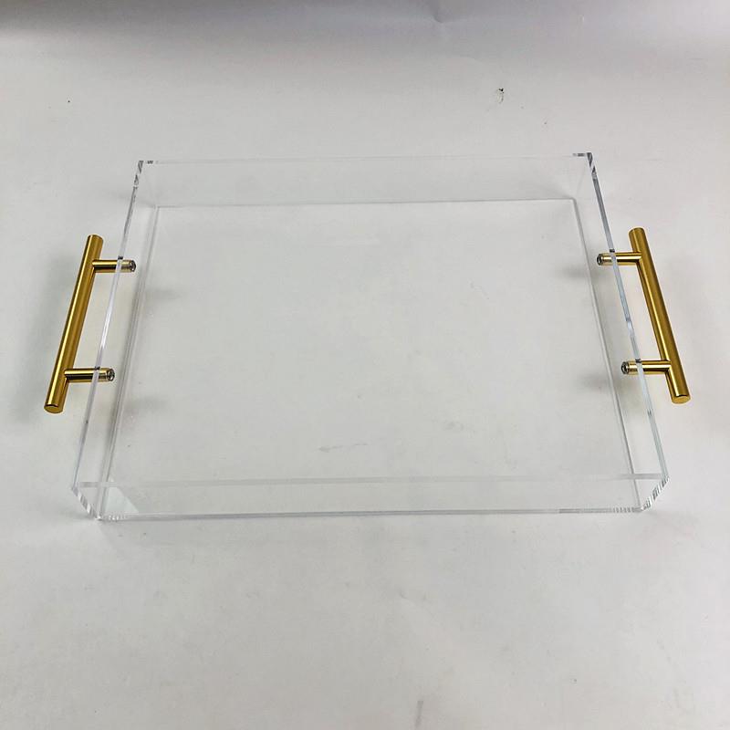 惠州厂家制亚克带手托盘柄透KPI明作材质简单耐用力收纳水果盘