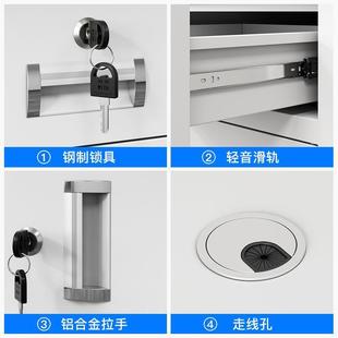 钢制办公桌家用电脑桌铁皮工作台带抽屉写字台财务职员医生工作桌