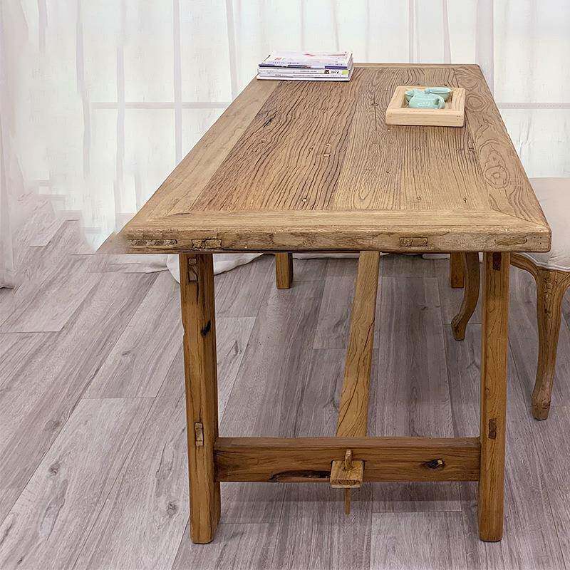 老榆木书桌复古榆桌面具做老榆WLP木家木质风化木旧茶桌榆木餐桌