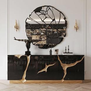 不意式 户玄入关柜门厅靠墙储 奢餐边柜锈轻钢豪宅别墅CFP设计师款