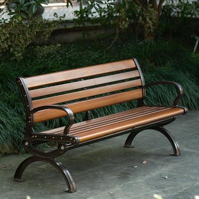 公园椅户外长椅休闲防木塑木室排外长院凳子条靠背椅庭铸铝腐ANT