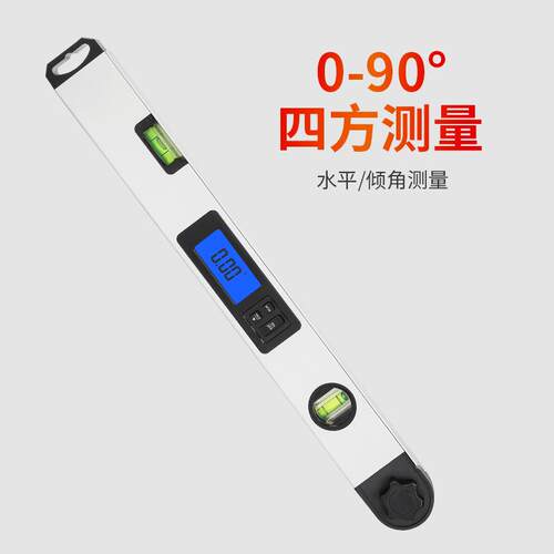 HUOT木工角IXE度尺O22M5度400M合金数显角度尺铝铝合金电子角度尺