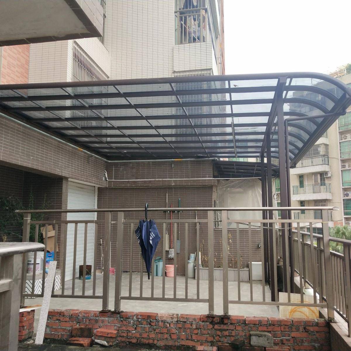 铝合金雨棚别露台遮棚外户耐力板防雨19-R型顶棚走廊过道阳棚墅家