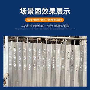 铸铁拉闸门商铺防盗推拉门 压花铁艺拉闸门家用阳台推拉门加厚款
