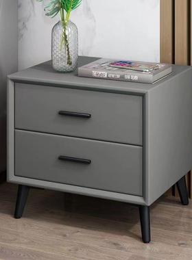 软包床头卧室WMI柜家用意式床轻奢科技布物头储小柜子床边收纳柜