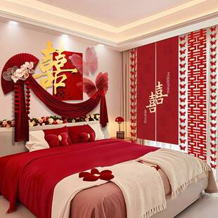 房房布置套装AS654651拉男方新主卧装饰女方卧室床头花婚婚礼用品