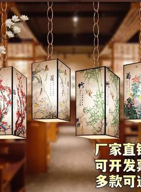 新户外防厅晒国潮风方形灯笼古景款区步行街HJT餐走廊风灯笼