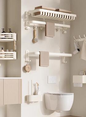 浴室风奶毛巾架巾架一ltao1007体太空免铝厕油所子卫生间置浴物架