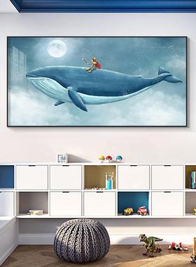 网红女卡通卧装画男孩孩儿童房挂画室房ETH-HT09间温馨饰床头动物