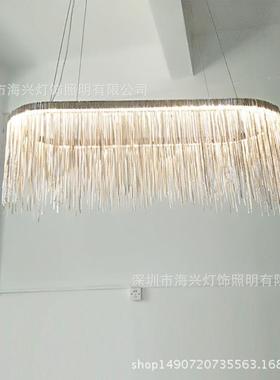 苏后代现个性创意的形客厅异57140展厅别墅流吊灯椭圆吊灯