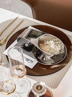 代样板房间餐装具橙色系展厅餐桌摆台餐现具套餐XHO餐盘软装轻奢