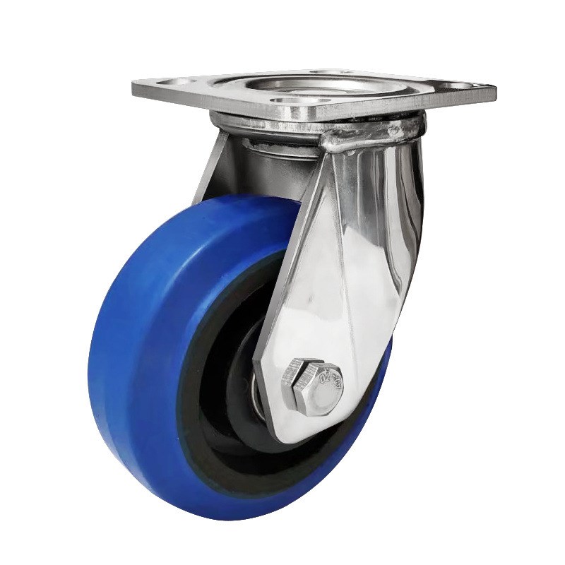 不锈钢万向轮重型橡胶静音脚轮4寸5E寸6寸8寸不生锈防锈耐磨推车