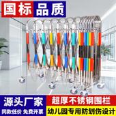 不锈钢伸缩门围栏幼儿园安全防护栏手动推拉护栏户外折叠隔离栅栏