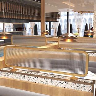 餐饮卡座隔断围栏火锅店装饰餐厅饭店铁艺镂空屏风玻璃加高矮栅栏