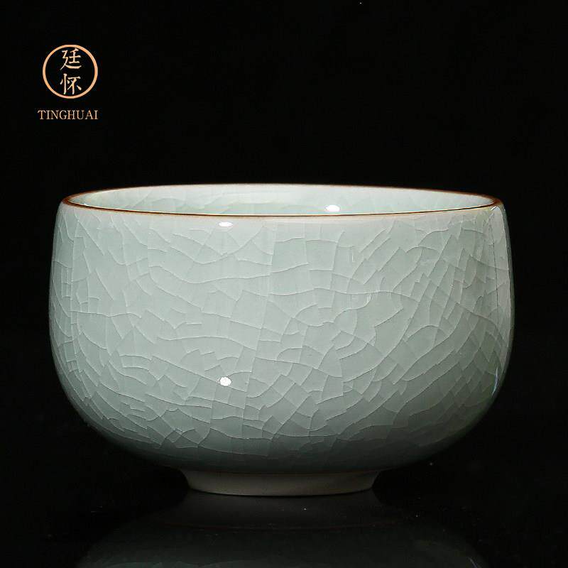 廷怀窑汝窑茶杯 紫口铁足 品茗杯主人杯单杯汝州汝瓷开片个人杯