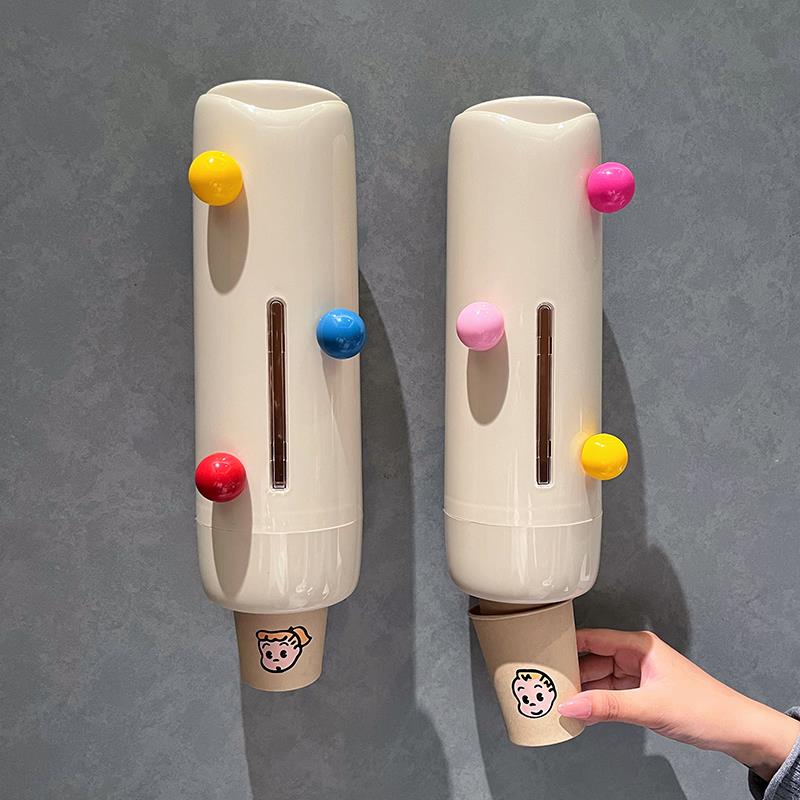 多巴胺取杯器一次性杯子架壁挂式饮水机放纸杯桶收纳杯架防尘神器