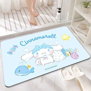 小清新可爱玉桂狗地垫卡通大耳狗卫生间吸水脚垫浴室防滑地毯门垫