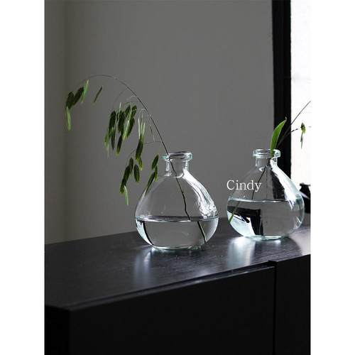 Cindy美学zarehome北欧简约不规则手工台面玻璃装饰插花小花瓶