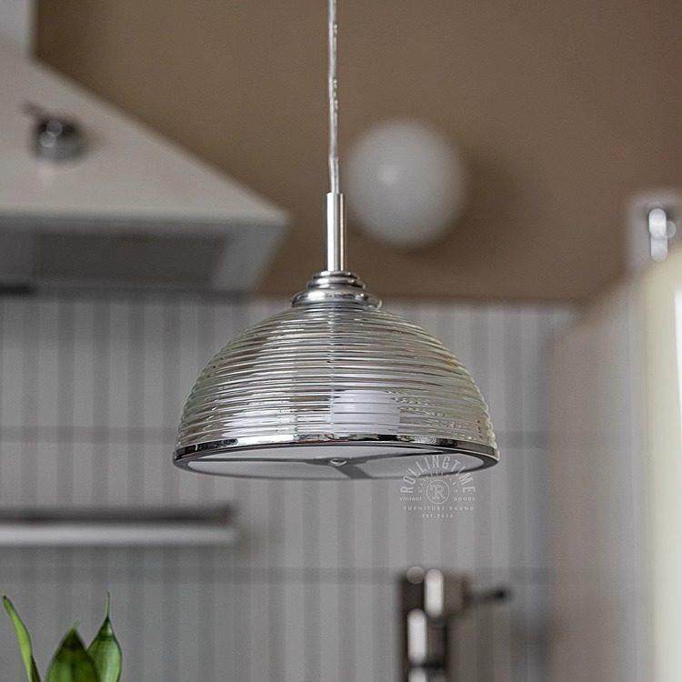 軸年 Rolling time 复古半圆条纹灯罩玻璃吊灯简约餐厅卧室过道灯,家装灯饰光源,餐厅吊灯,淘宝优惠券,粉丝福利购,淘宝优惠卷