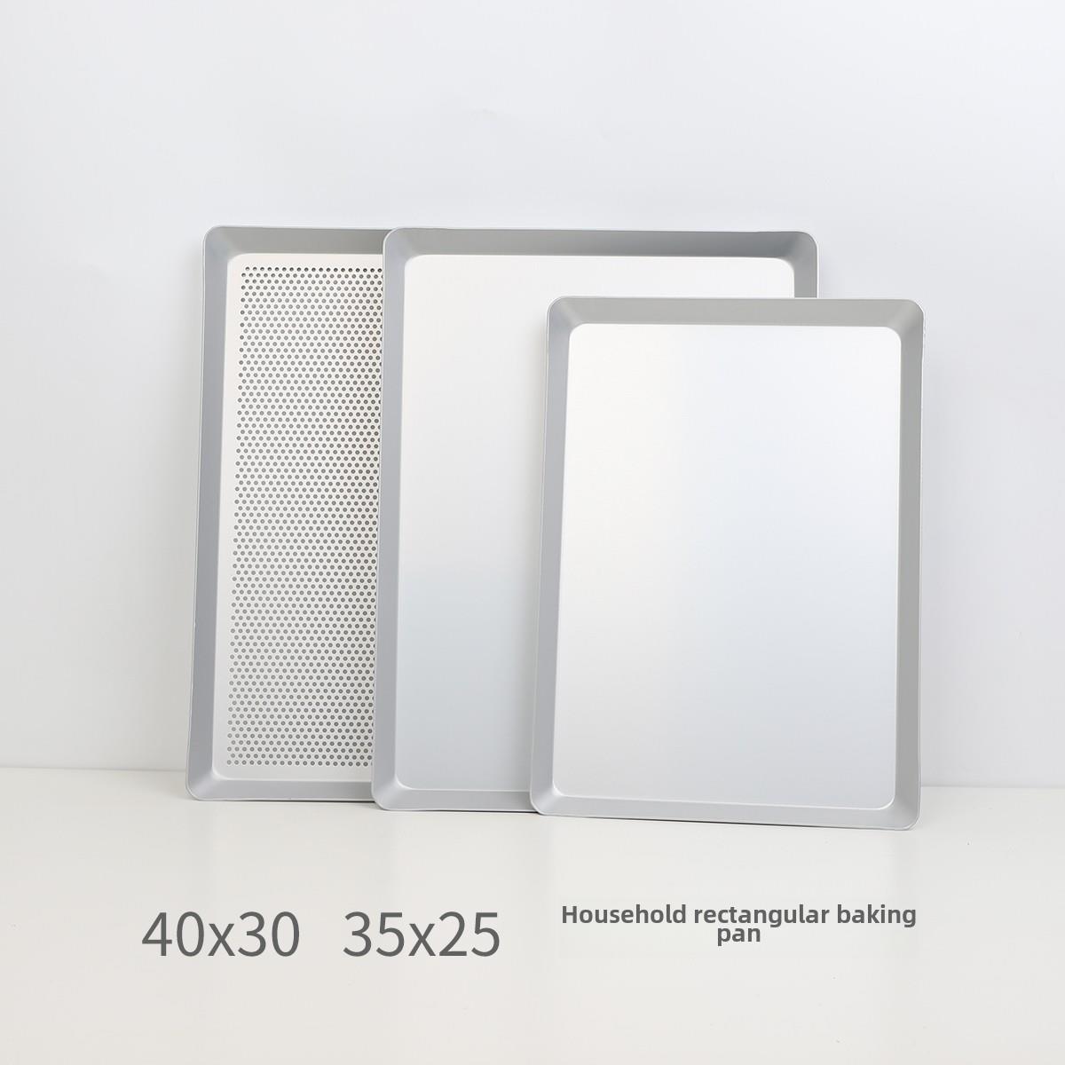 烤盘30x40家用长方35x25阳极冲孔披萨盘加厚不沾烤盘欧式面包盘