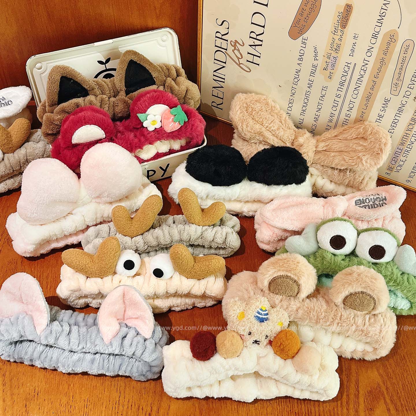 可爱毛绒洗脸发带发箍女