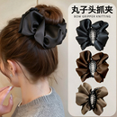 丸子头抓夹女2025新款 双面发夹子气质扎头发后脑勺褶皱高级感头饰
