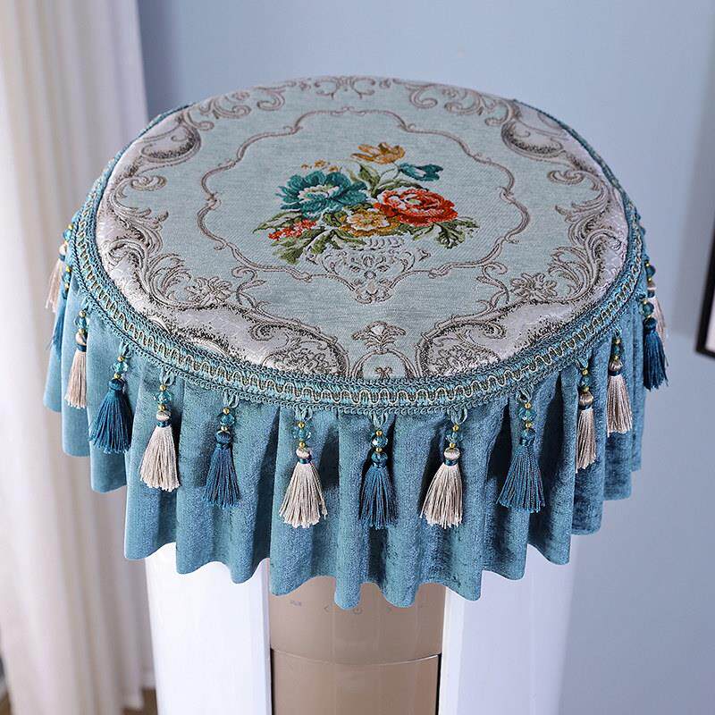 欧式圆形空调盖布巾圆柱形布盖巾柜机空调罩开机不取套通用防尘罩