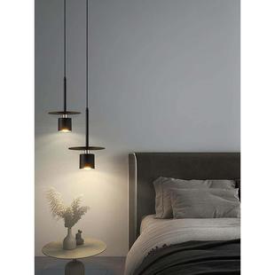 意式极简风主卧室床头吊灯设计师高级感可升降玄关过道床头吊线灯