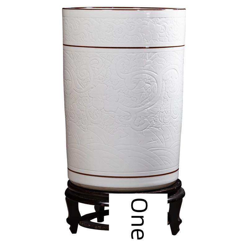 景德镇陶瓷瓶中国书画罐卷轴罐书房琉璃箭壶书画桶储藏摆件