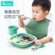 宝宝矽胶分格叉勺餐盘套装 吸盘防摔可爱餐碗托盘 儿童学吃饭一体式